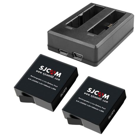 Pack Cargador de baterías Dual y 2 Baterias para cámaras Sjcam SJ6 LEGEND y SJ6 PRO-2