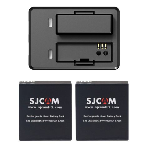 Pack Cargador de baterías Dual y 2 Baterias para cámaras Sjcam SJ6 LEGEND y SJ6 PRO-3