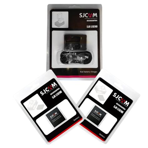 Pack Cargador de baterías Dual y 2 Baterias para cámaras Sjcam SJ6 LEGEND y SJ6 PRO-5