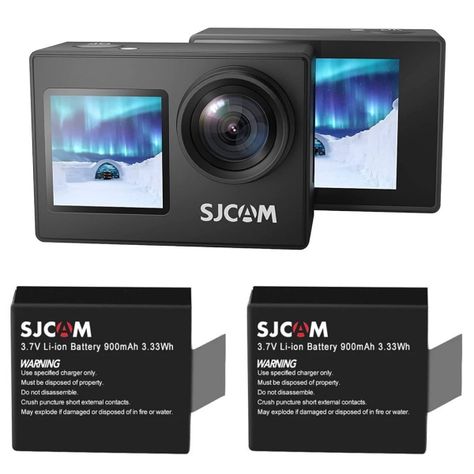 Pack Cámara Deportiva SJCAM SJ4000  4k 16MP Doble Pantalla más 2 Baterías-0