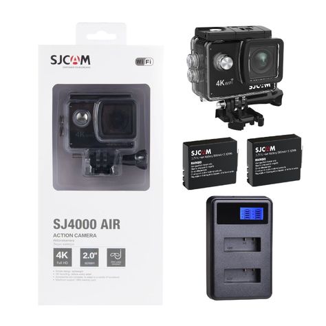 Cámara Deportiva SJCAM SJ4000 AIR 4K WIFI +2 baterias + Cargador LED-0