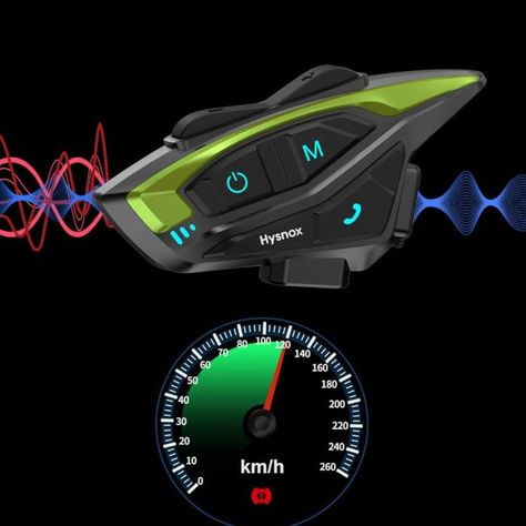 Intercomunicador y manos libre Bluetooth para Moto Hysnox Shark 02 1000m-4