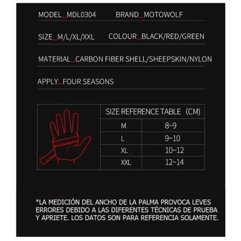 Guantes de para Motociclismo Motowolf 0304-8