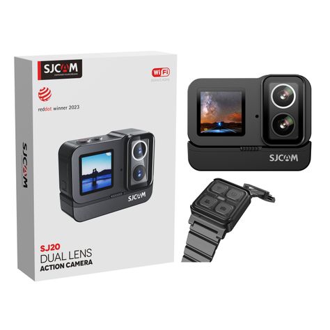 Cámara Deportiva SJCAM SJ20 doble lente 20MP 4K GYRO Wifi Impermeable 30M + reloj-0