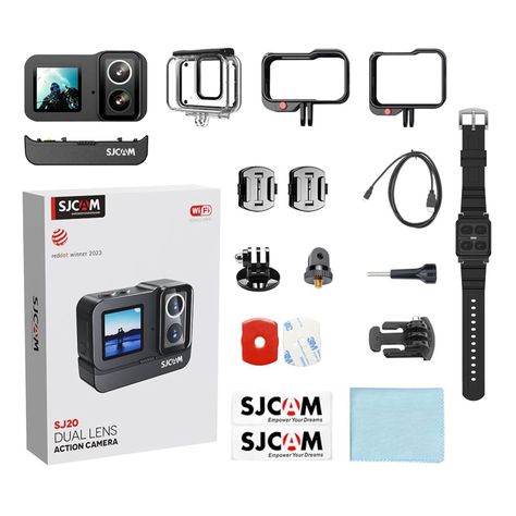 Cámara Deportiva SJCAM SJ20 doble lente 20MP 4K GYRO Wifi Impermeable 30M + reloj-5