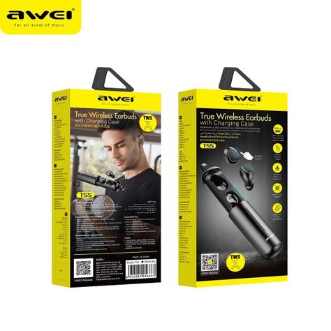 Audífonos Bluetooth Awei T55 TWS con caja de carga-5