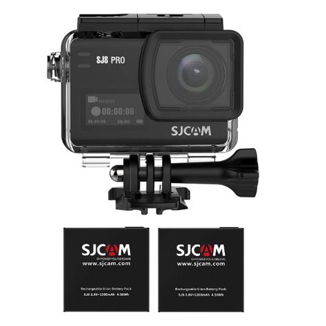 Pack Cámara Deportiva SJCAM SJ8 PRO 4K 60FPS Dual 5G Estabilizador giroscópico 2 Baterias-1