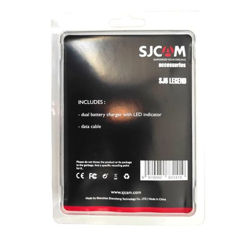 Cargador de baterías DUAL para cámaras deportivas SJCAM SJ6 Legend / SJ6 pro-5