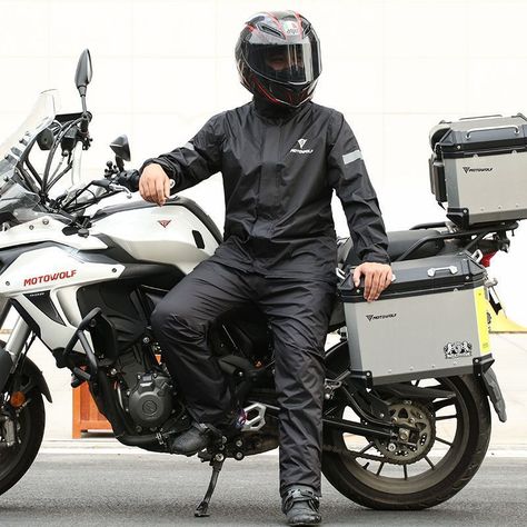 Traje Impermeable para moto y ciclismo MotoWolf 0401 - negro-4