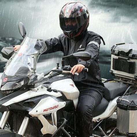 Traje Impermeable para moto y ciclismo MotoWolf 0401 - negro-3