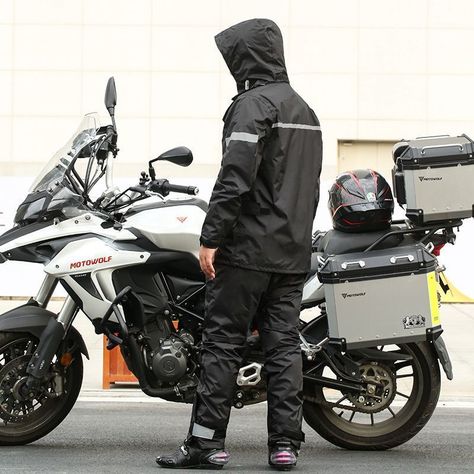 Traje Impermeable para moto y ciclismo MotoWolf 0401 - negro-6