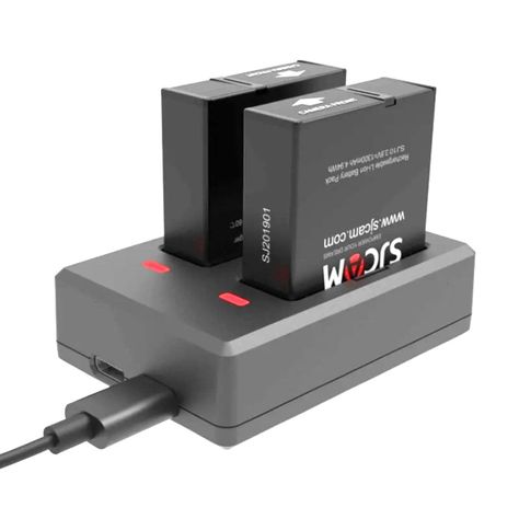 Pack Cargador de baterías Dual y 2 Baterías para cámaras Sjcam SJ10 y SJ11-0
