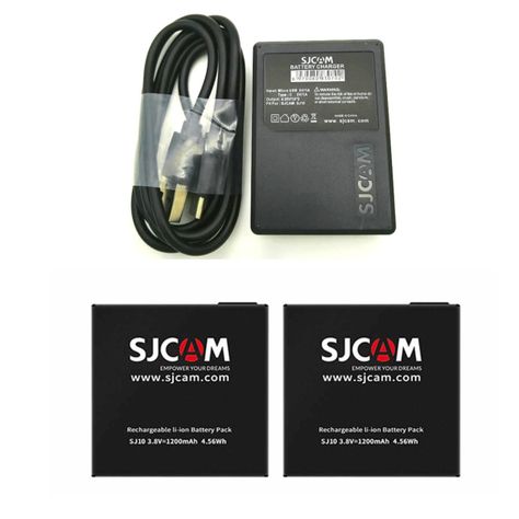 Pack Cargador de baterías Dual y 2 Baterías para cámaras Sjcam SJ10 y SJ11-1