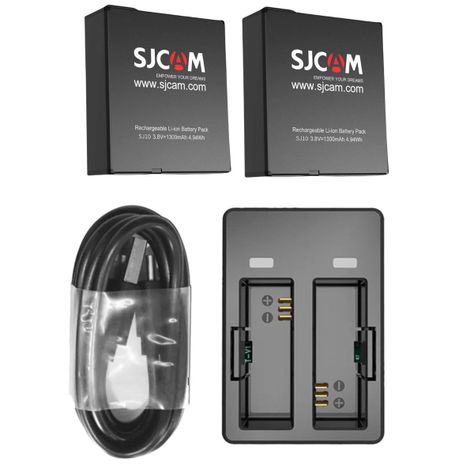 Pack Cargador de baterías Dual y 2 Baterías para cámaras Sjcam SJ10 y SJ11-3