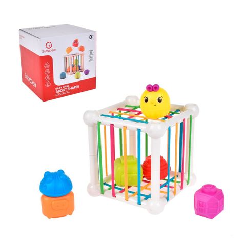 Cubo Con Elasticos Y Figuras De Encaje Apilable-0