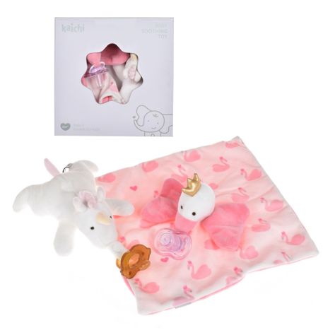 Set De Regalo Para Recien Nacido Tuto Cisne Plush Con Chupet-0