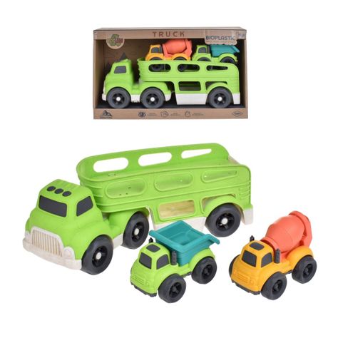 CAMION TRANSPORTE ECOLOGICO 30 CMS CON 2 VEHICULOS-0
