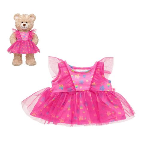 VESTIDO FUCSIA TUL CON ESTRELLAS BUILD-A-BEAR-0