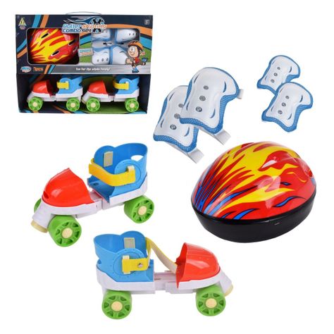 Set Mis Primeros Patines Ajustables Con Casco Y Protecciones-0