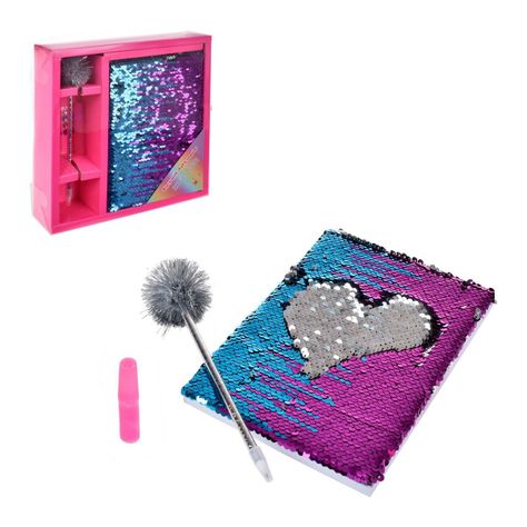 DIARIO LENTEJUELAS GIRA BRILLA CON LÁPIZ Y GLITTER-0