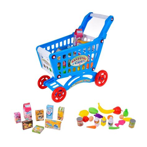 CARRO DE SUPERMERCADO CON COMIDA Y ACCESORIOS 56+ PIEZAS-1