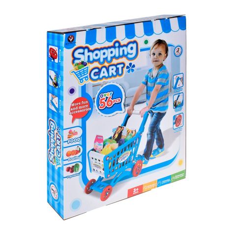CARRO DE SUPERMERCADO CON COMIDA Y ACCESORIOS 56+ PIEZAS-2