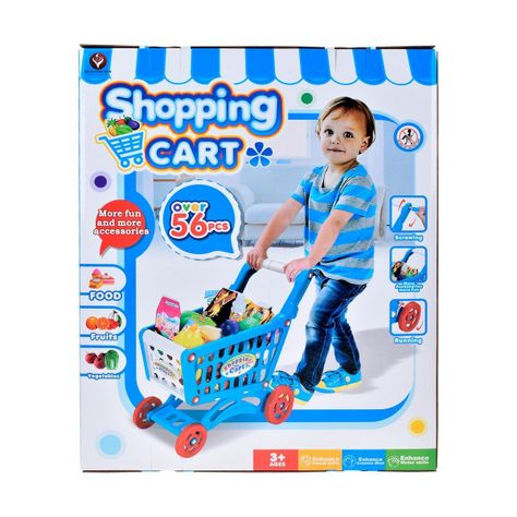 CARRO DE SUPERMERCADO CON COMIDA Y ACCESORIOS 56+ PIEZAS-3