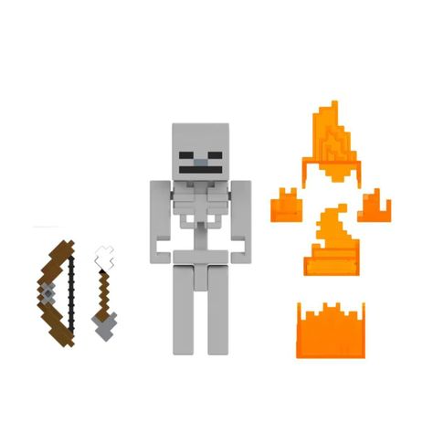 MINECRAFT FIGURA DE 8CM CON CRAFTING  MATTEL - ESQUELETO-0
