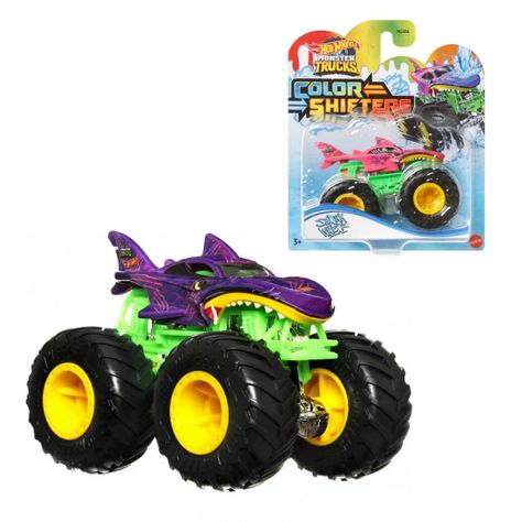 HOT WHEELS MONSTER TRUCKS COLOR SHIFTERS 1:64 - SHARK WREAK-0