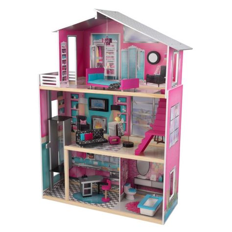 Casa Luxury de madera de 3 pisos para Muñecas tipo Barbie-1