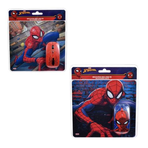 Kit Mouse Inalambrico + Mouse Pad Spiderman Marvel-1