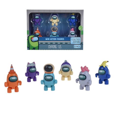 Pack De 6 Figuras Among Us De 5 Cms - Morado Sombrero Gato-0