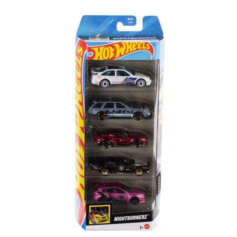PACK 5 AUTOS BASICOS HOTWHEELS - NIGHTBURNERZ-0