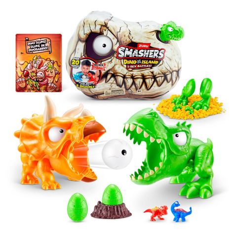 SET DE BATALLA T-REX SMASHERS DINO ISLAND - VERDE-0