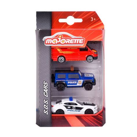 Majorette Emergencia  Set 3 Autos - Police Blanco-2