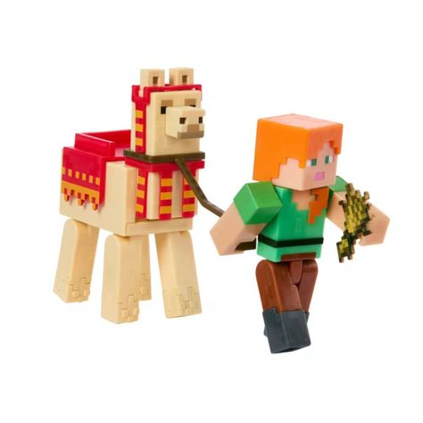 MINECRAFT DE 8CM CON CRAFTING 2-PACK - ALEX Y LLAMA 2-1