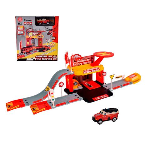 Set Estacion Armable Con Camioneta Rescate Bombero-0