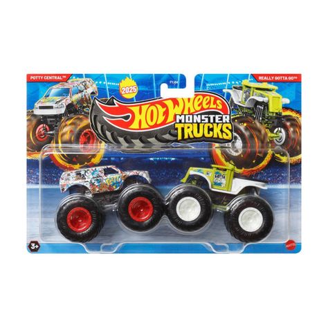 HOT WHEELS MONSTER TRUCKS ESCALA 1:64 - POTTY CENTRAL VS REALLY GOTTA GO-1