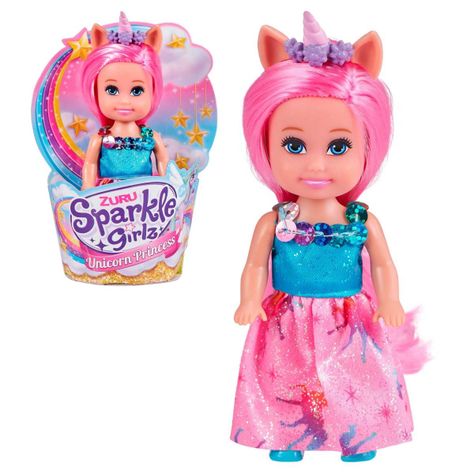 Muñeca 11 Cms Princesa Unicornio Sparkle Girlz - Fucsia-0