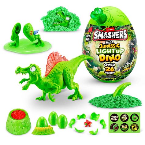MEGA HUEVO SMASHERS JURASSIC CON LUCES - VERDE-0
