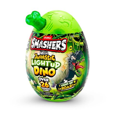 MEGA HUEVO SMASHERS JURASSIC CON LUCES - VERDE-1