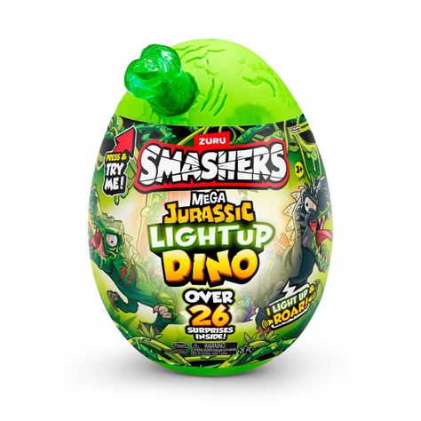 MEGA HUEVO SMASHERS JURASSIC CON LUCES - VERDE-2