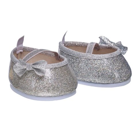 Zapatos Plateados Con Moños Build-a-bear-1
