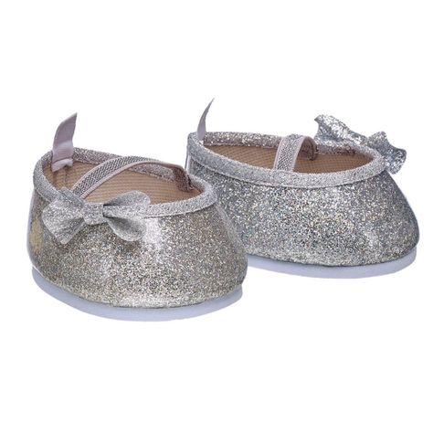 Zapatos Plateados Con Moños Build-a-bear-2