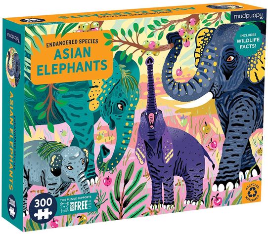 PUZZLE 300PCS, ELEFANTE ASIATICO PELIGRO EXTINCIÓN-2