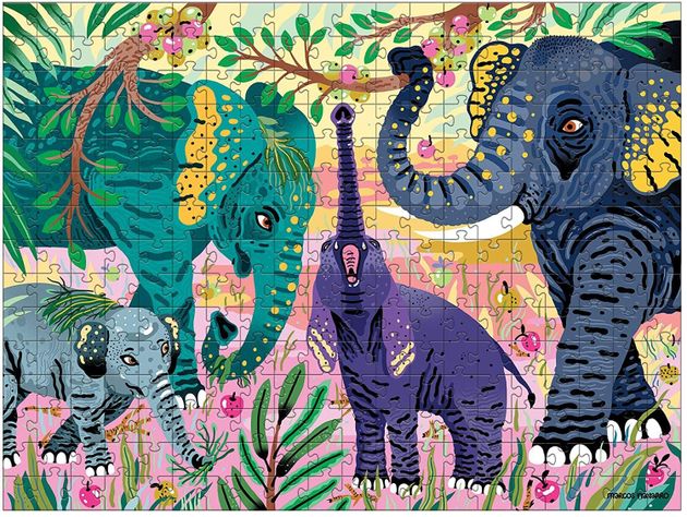 PUZZLE 300PCS, ELEFANTE ASIATICO PELIGRO EXTINCIÓN-1