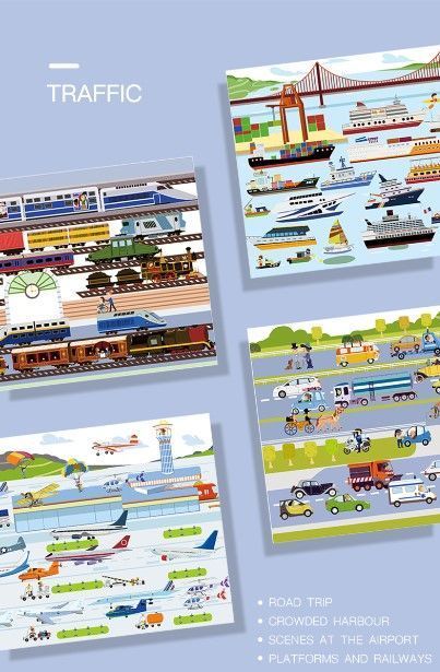 SET STICKERS REUTILIZABLES, MEDIOS DE TRANSPORTES-1