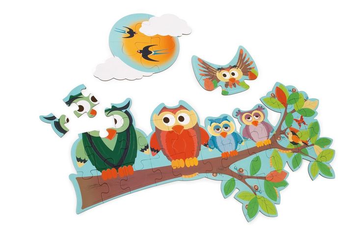PUZZLE 39PCS DOBLE CON FORMA, BUHO-2