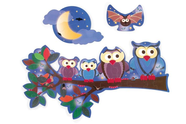 PUZZLE 39PCS DOBLE CON FORMA, BUHO-1