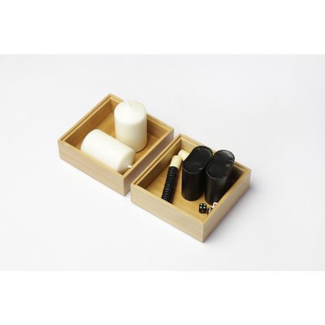 2 CAJAS APILABLES BAMBU NATURAL M - 14X14X5CM-0